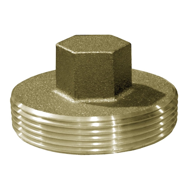 4in. Raised Head Heavy Pattern Brass Plug 4-3/8in. OD
